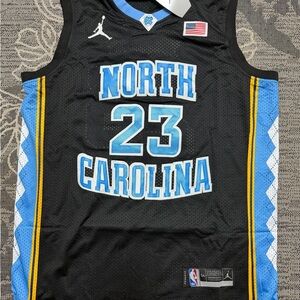 Jordan North Carolina Black Jersey with Blue Accents